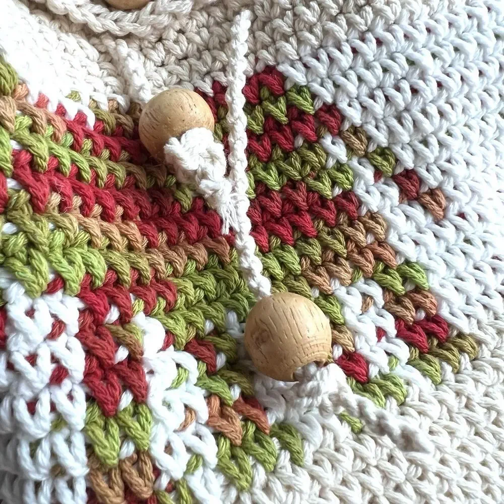 Handmade Boho Crochet Backpack Nap Sack Elephant Design & Matching Bucket Hat